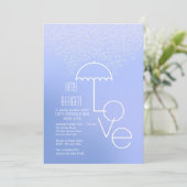 Shower of Love Blue Invitation Kaart (Staand voorkant)