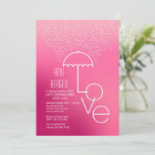 Shower of Love Pink Invitation Kaart (Staand voorkant)