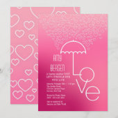 Shower of Love Pink Invitation Kaart (Voorkant / Achterkant)