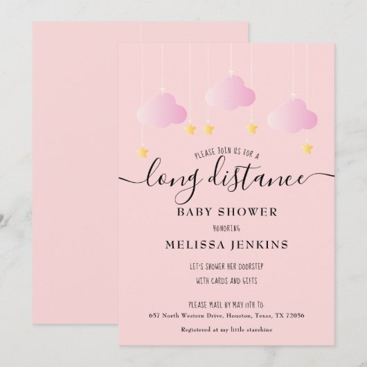 Shower op lange afstand / sprint per post kaart (Voorkant / Achterkant)