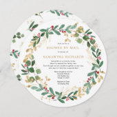 Shower per mail met kerstmis-baby shower kaart (Voorkant / Achterkant)