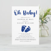 Shower per Mail | Oh Baby marineblauw tarief Kaart (Staand voorkant)