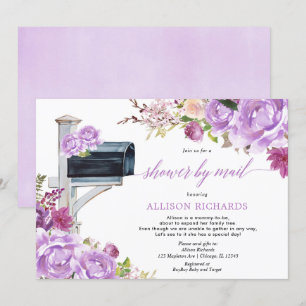 Shower per post paars baby shower meisje kaart