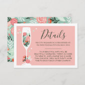 Shower & Registry Brunch & Bubble Floral Display Informatiekaartje (Voorkant / Achterkant)