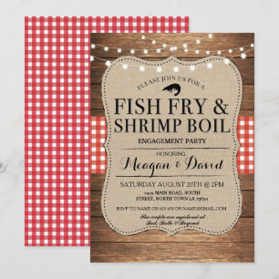 Shower Shrimp Boil Fish Fry Engagement Party Kaart