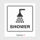 Shower symbol sign vinyl sticker for pool or spa (Vel)
