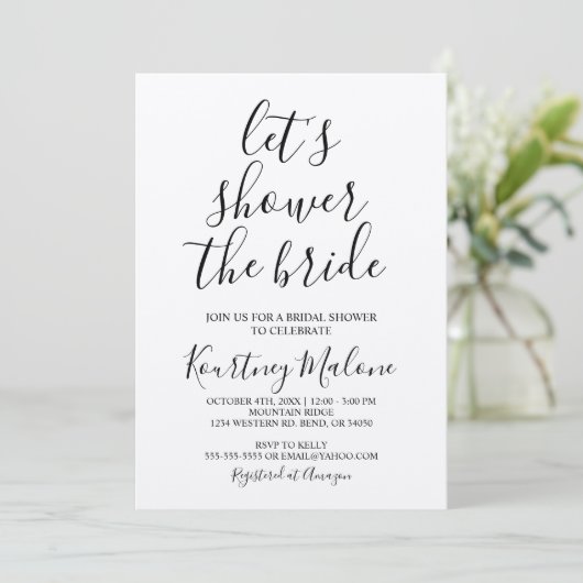 Shower The Bride Rustic Invitation (Debout devant)