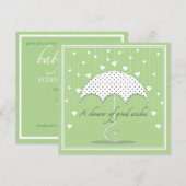 Shower the Hearts Green Baby shower Invitation (Devant / Derrière)