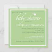 Shower the Hearts Green Baby shower Invitation (Dos)