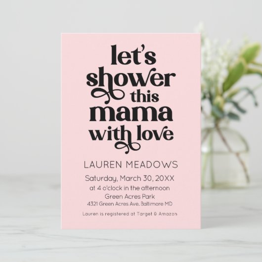 Shower This Mama Typography Invitation (Debout devant)