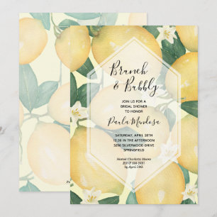 Shower-uitnodigingen voor Brunch en Bubble Lemons