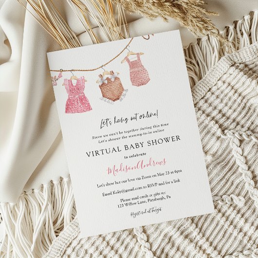 Shower voor Virtual Baby Girl Kaart