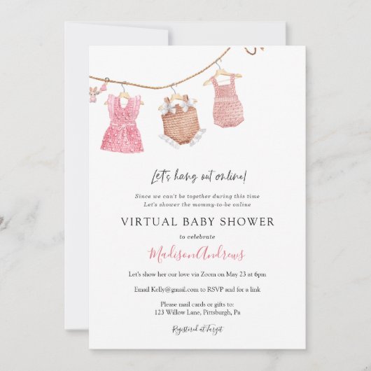 Shower voor Virtual Baby Girl Kaart (Voorkant)