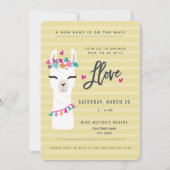 Showered in Llove // Lama baby shower Invitation (Devant)