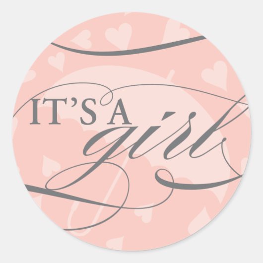 Showered with Love - It's a Girl Sticker (Devant)