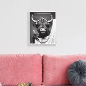 Showering Highland Heifer Canvas Afdruk (Insitu (Woonkamer))