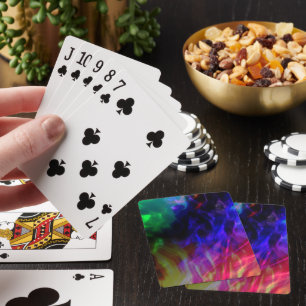 Showred and dark blue ondergedompeld in zachte gol pokerkaarten