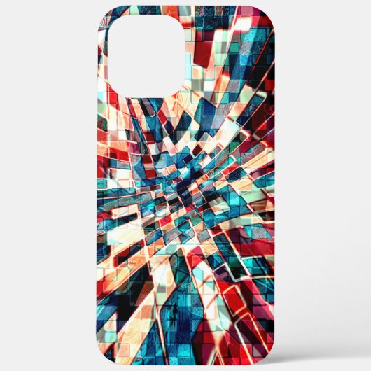 Showred blue op verdraaide tegels en zandeffect Case-Mate iPhone case (Achterkant)