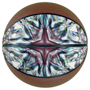 Showtextuur kaleidoscoop in zandige zilverkleuren basketbal