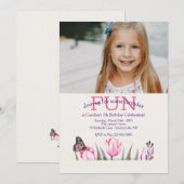 Showy Butterfly Foto Verjaardag Uitnodiging (Voorkant / Achterkant)