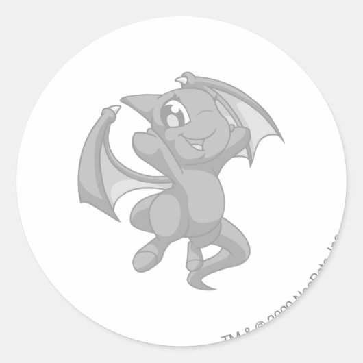 Shoyru Silver Ronde Sticker (Voorkant)