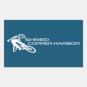 Shred Copper Harbor Michigan Mountainbiken Rechthoekige Sticker