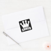 Shred Crown (witte) vierkante sticker (Envelop)