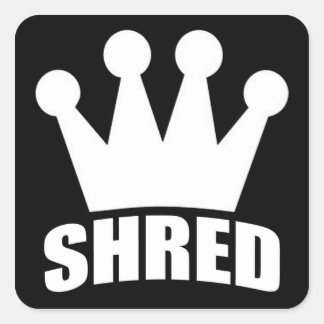 Shred Crown (witte) vierkante sticker