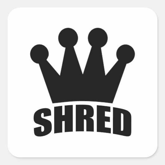 Shred Crown (zwart) vierkante sticker (Voorkant)