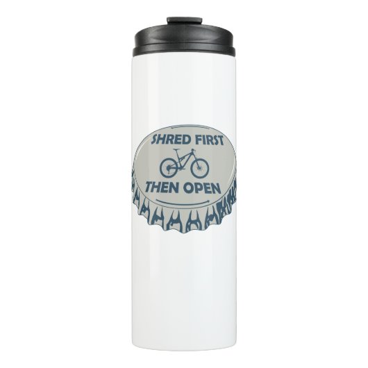 Shred First Dan Open Mountain Biking Thermosbeker (Voorkant)