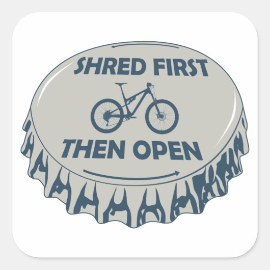 Shred First Dan Open Mountain Biking Vierkante Sticker (Voorkant)
