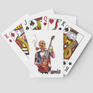 shred it skull guitar art playing cards speelkaarten