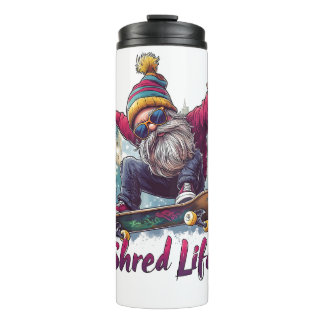 Shred Life - Cool Skateboarding Gnome Thermosbeker