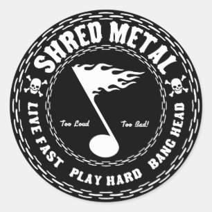 Shred Metal Ronde Sticker