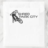 Shred Park City Utah Mountainbiken Rechthoekige Sticker (Tas)