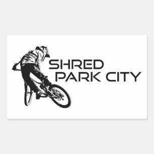 Shred Park City Utah Mountainbiken Rechthoekige Sticker