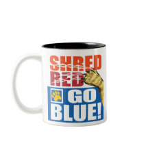 Shred Red Go Blue mok Neem een slok en steun !