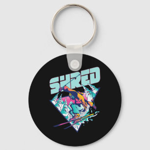 Shred Shirt Vintage Freestyle Ski 80s Kostuum Retr Sleutelhanger