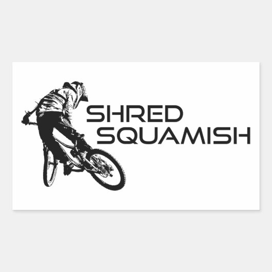 Shred Squamish Mountain Biking Rechthoekige Sticker (Voorkant)