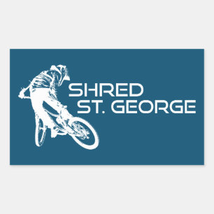 Shred St. George Utah Mountainbiken Rechthoekige Sticker