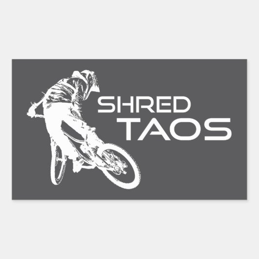 Shred Taos New Mexico Mountain Biking Rechthoekige Sticker (Voorkant)