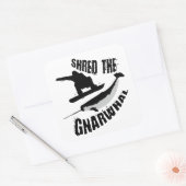 Shred The Gnarwhal Vierkante Sticker (Envelop)