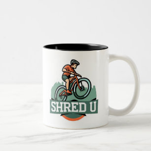 Shred University mountainbiken Tweekleurige Koffiemok