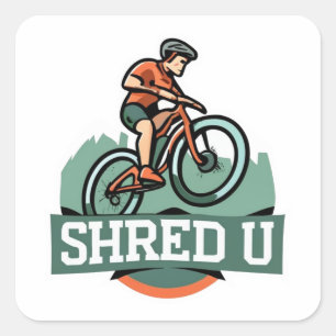 Shred University mountainbiken Vierkante Sticker