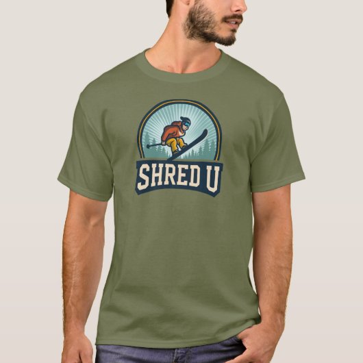 Shred University Skiën T-shirt (Voorkant)