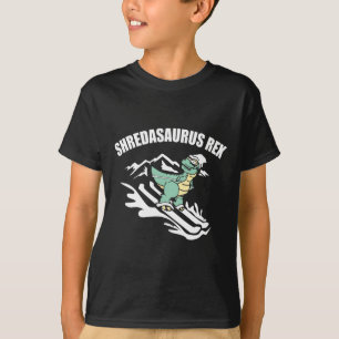 Shredasaurus Rex Ski Dinosaur Kinderen Grappig Ski T-shirt