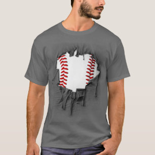Shredded gescheurd en gescheurd honkbal t-shirt
