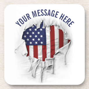 Shredded, Ripped and Torn American Flag Beverage C Bier Onderzetter