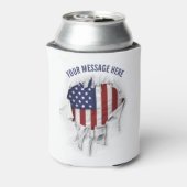 Shredded, Ripped and Torn American Flag Koelbox Blikjeskoeler (Blikje Achterkant)