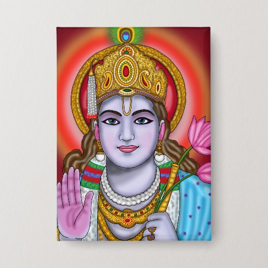 Shree Krishna Tote Tas Button (Voorkant)